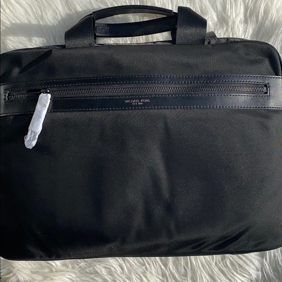 Michael Kors Kent Logo Accent Slim Briefcase Black